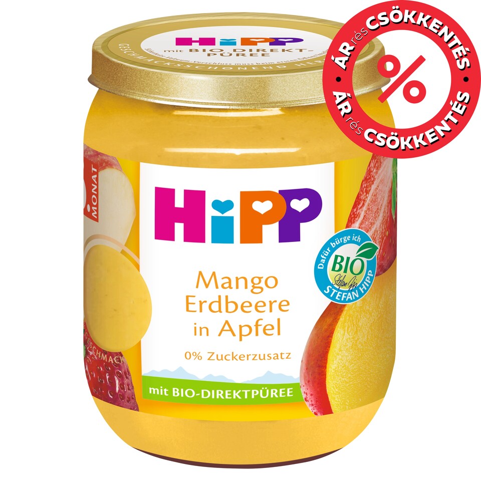 image 1 of HiPP Organic Fruit Product Apple Mango and Strawberry Baby Dessert 6 Months+ 160 g