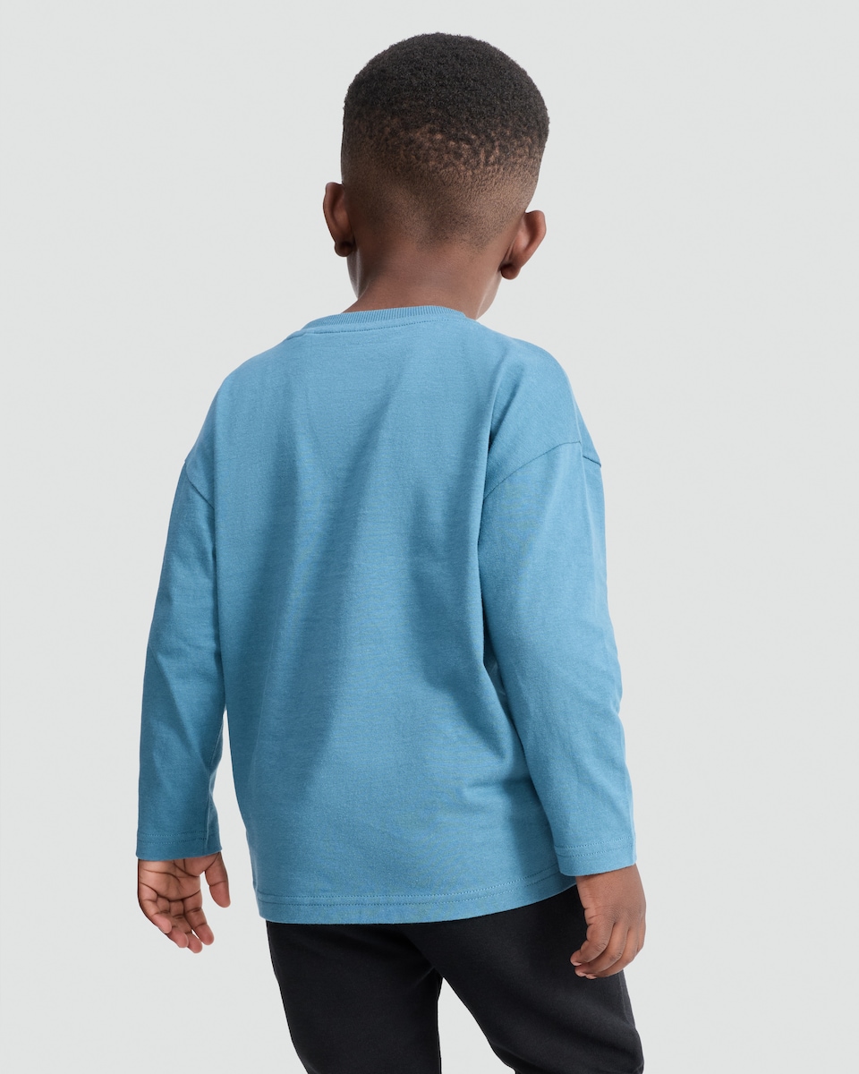 image 1 of Jurassic World Chaos Theory Pure Cotton Long Sleeved Top in Blue