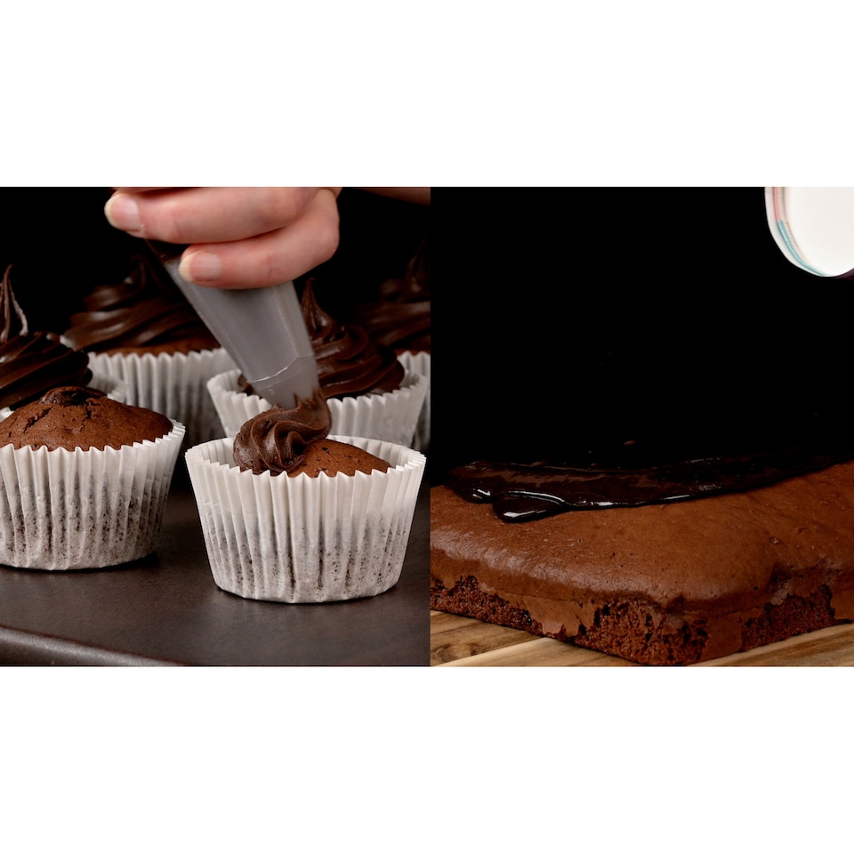image 1 of Mr Kipling Signature Baking Chocolate Fudge Fill & Glaze Cake Icing 400g