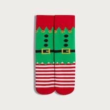 F&F Cotton Rich Elf Design Ankle Socks in Green