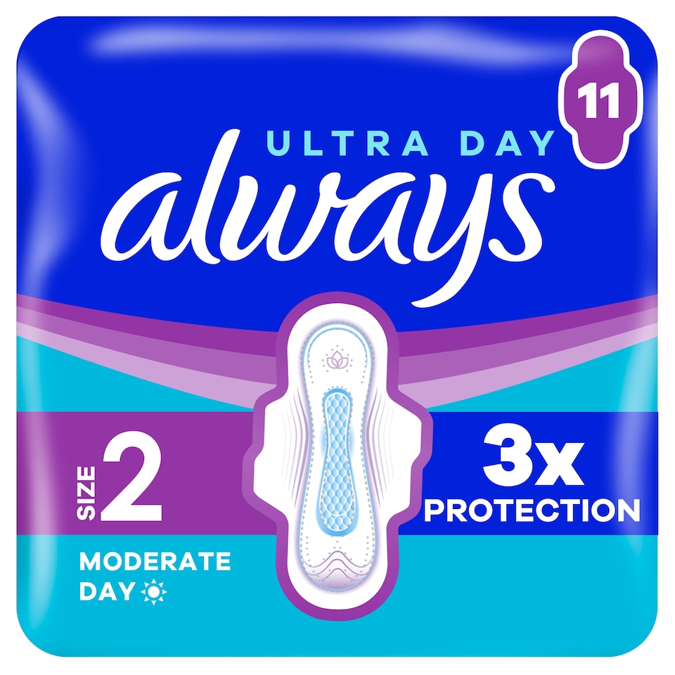 image 1 of Always Ultra Size 2 Long With Wings Sanitary Towels 11 Pack