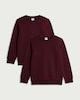 image 3 of F&F School Unisex 2-Pack Cotton Rich Sweatshirts in Burgundy