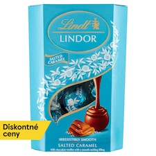 Lindt Lindor Mliečna čokoláda s kryštálmi soli a jemnou karamelovou náplňou 200 g
