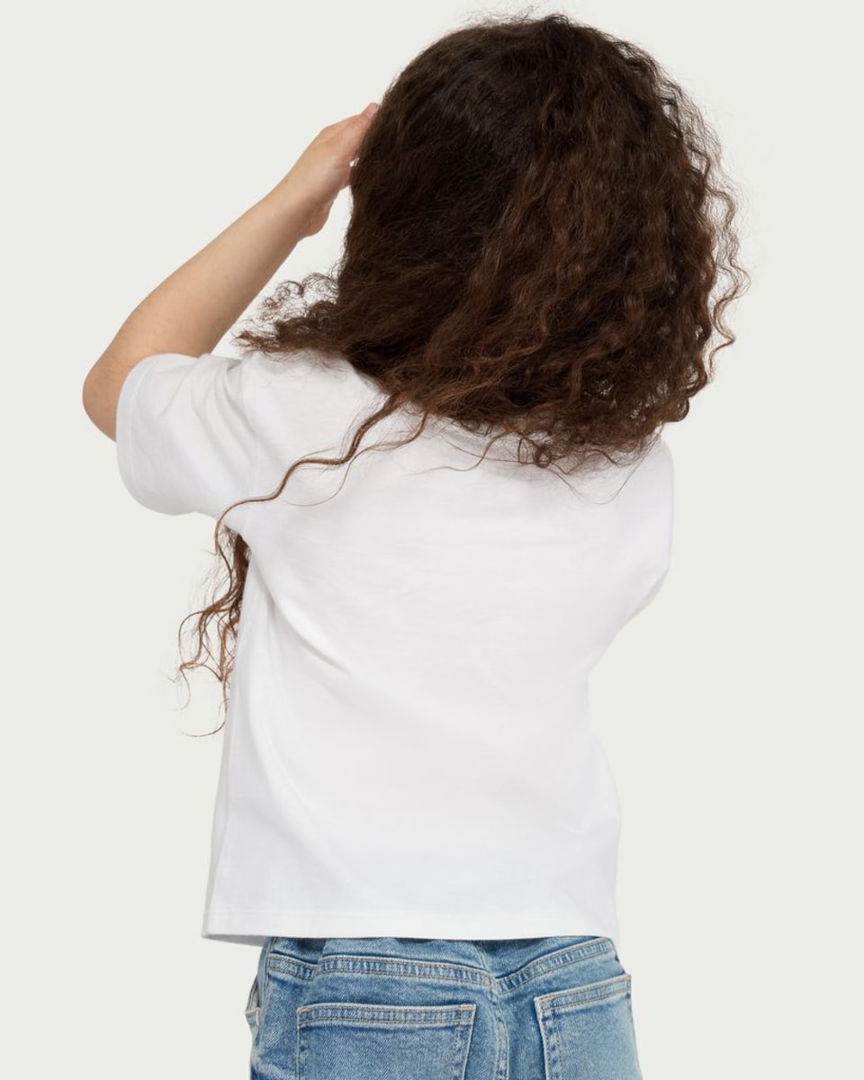 image 1 of F&F Girls Pure Cotton England Sequin T-Shirt in White
