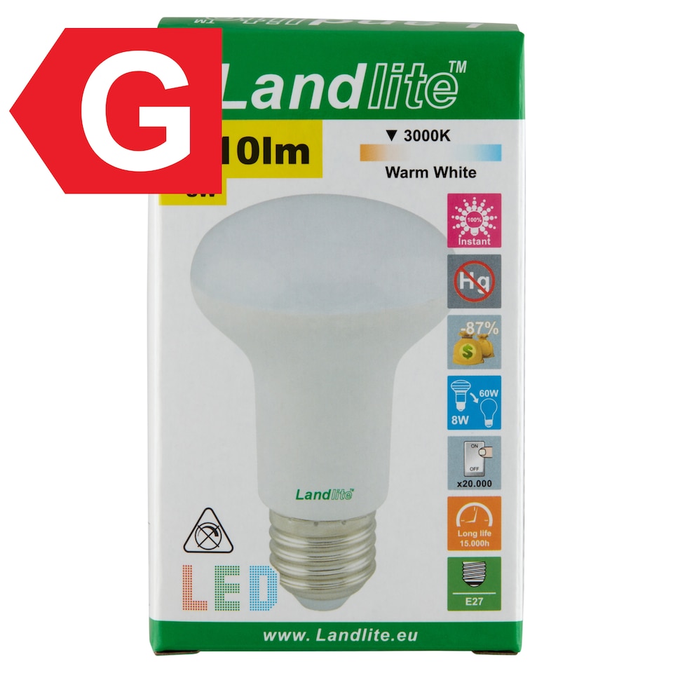 Landlite E27 510 lm 8 W K03 3000K LED izzó  1. kép