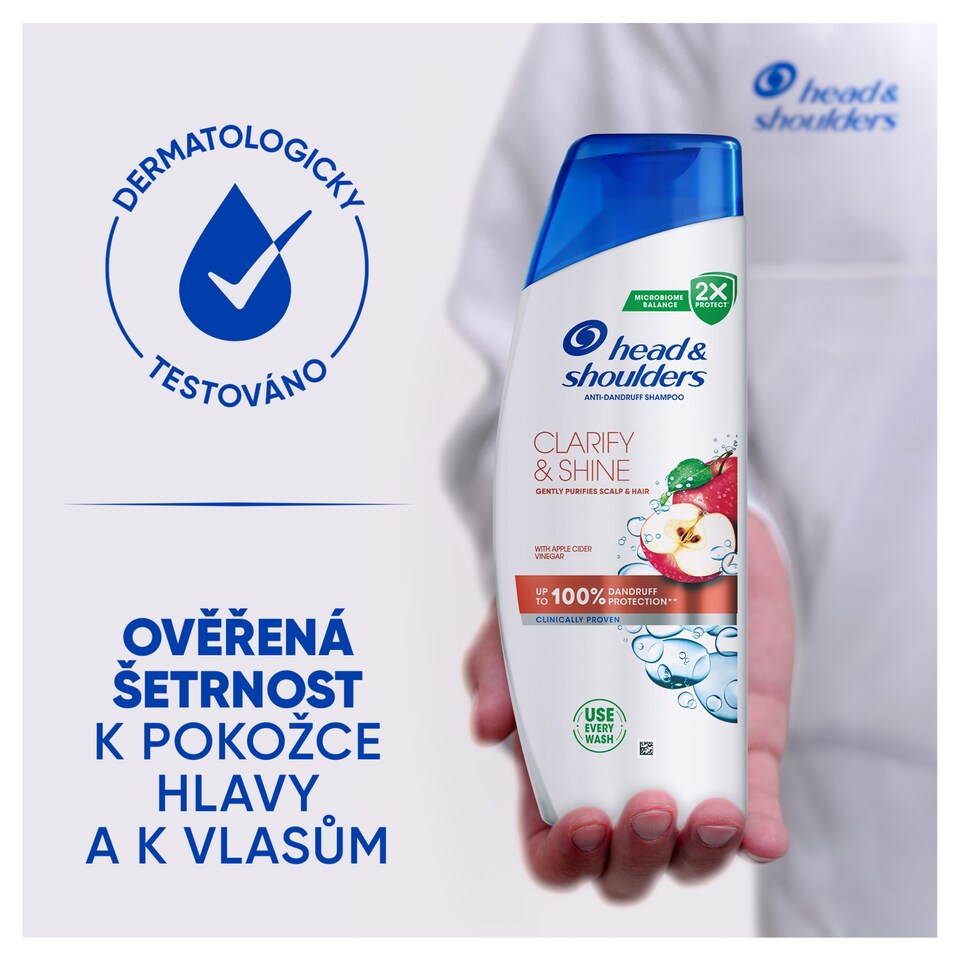 Obrázek 1 pro produkt Head & Shoulders Clarify & Shine Šampon proti Lupům 400 ml. S Jablečným Octem