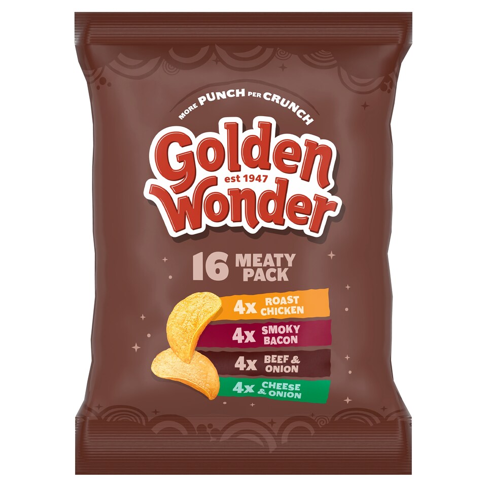 Golden Wonder Meaty Variety Crisps 16 x 25g