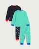image 2 of F&F Boys 2-Pack Pure Cotton Space Print Pyjamas in Multi