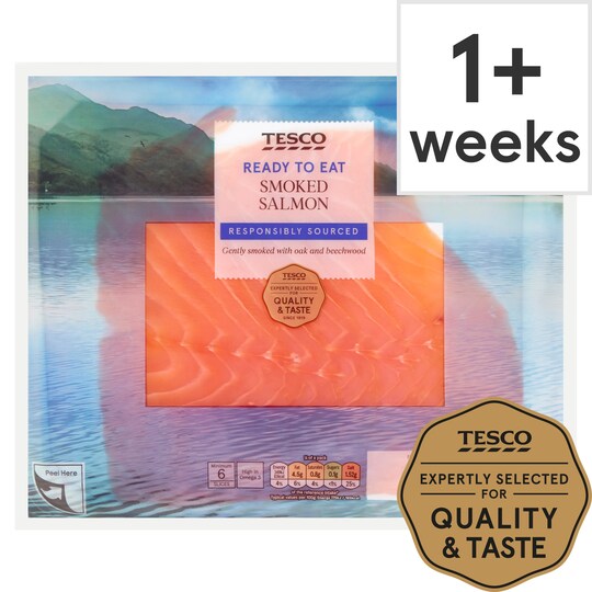 Tesco Smoked Salmon Slices 180G Tesco Groceries