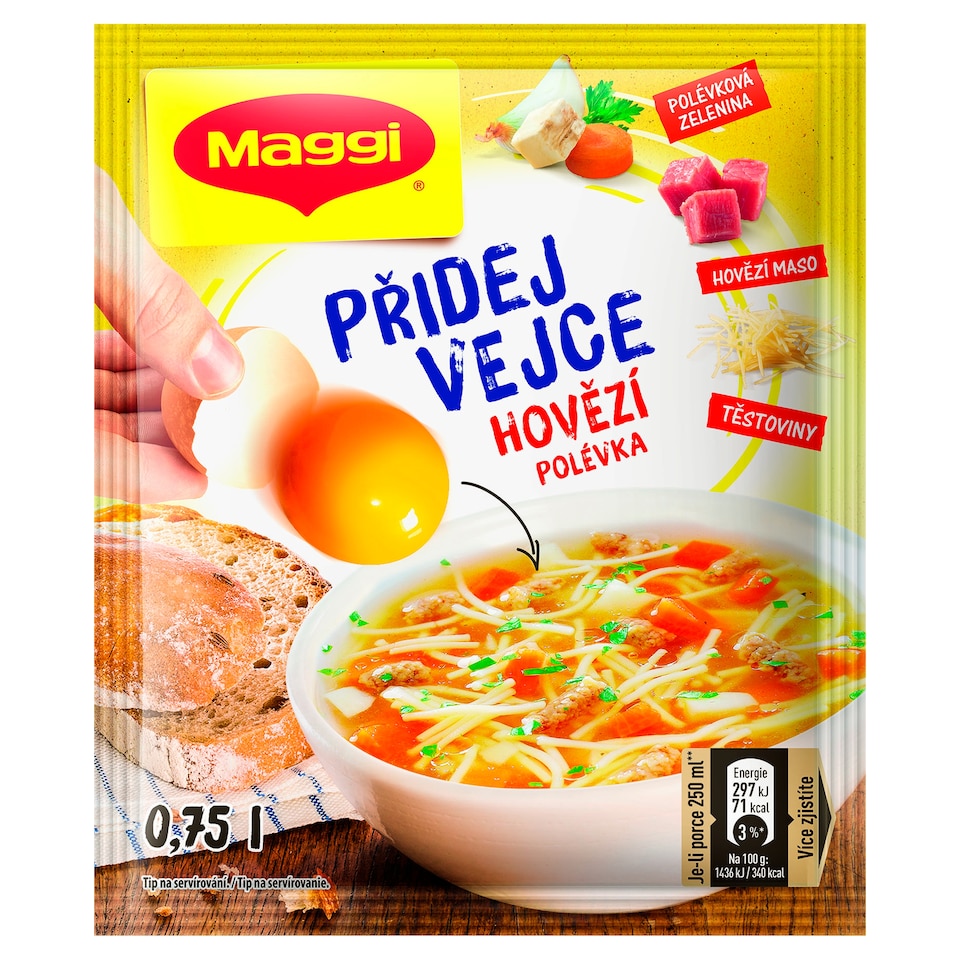 MAGGI Přidej vejce Hovězí polévka sáček 44g