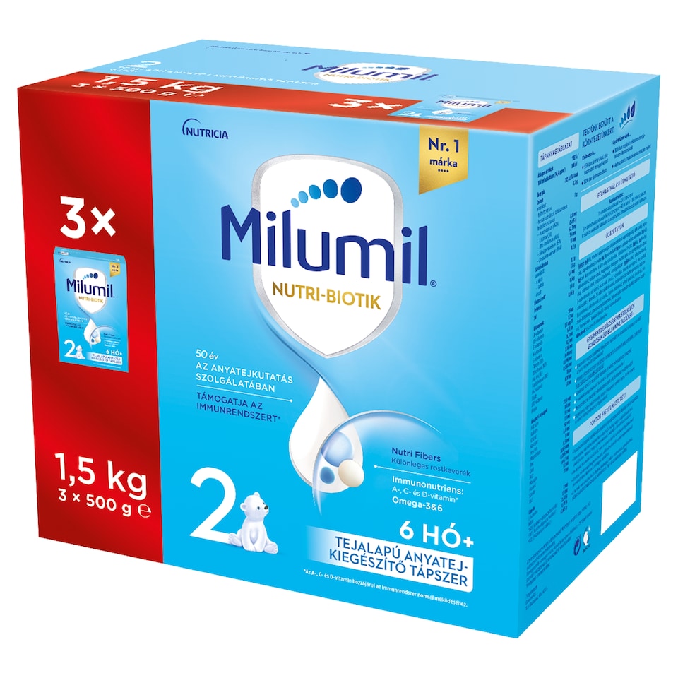 image 1 of Milumil Nutri-Biotik 2 Milk-Based Breast-Milk Supplement 6 Months+ 3 x 500 g (1,5 kg)