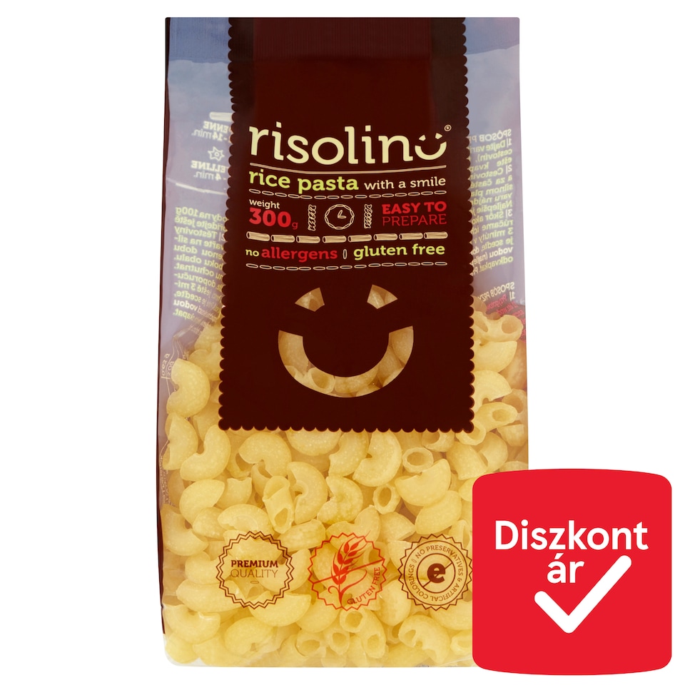 Risolino Macaroni természetesen gluténmentes rizstészta 300 g  1. kép