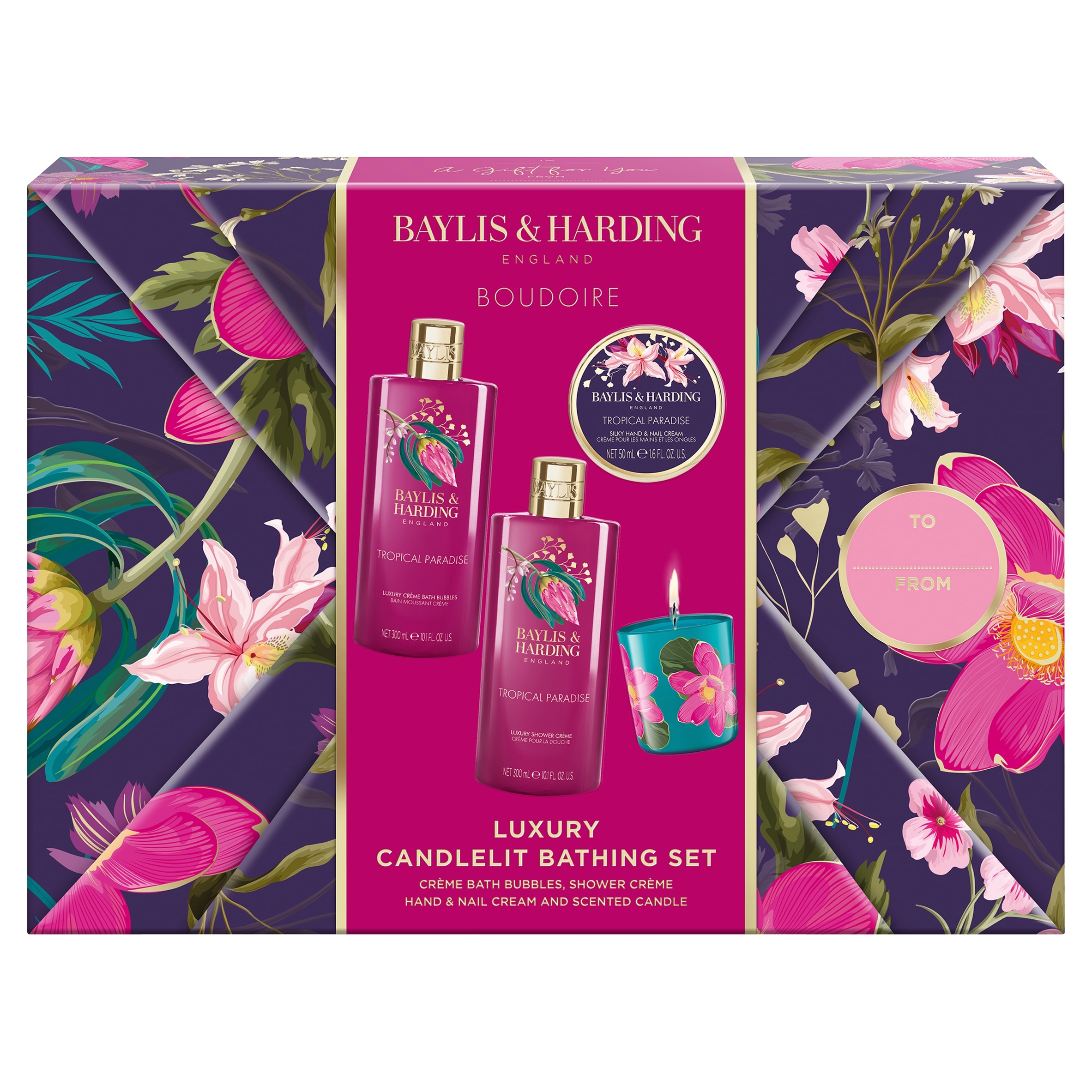 Baylis & Harding Boudoire Gift Wrapped Candlelit Gift Set