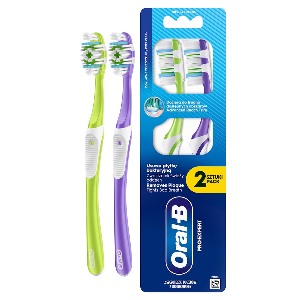 Obrázek 1 pro produkt Oral-B Pro-Clean Manuální Zubní Kartáček – Odstraňuje Zubní Plak, Střední, 2