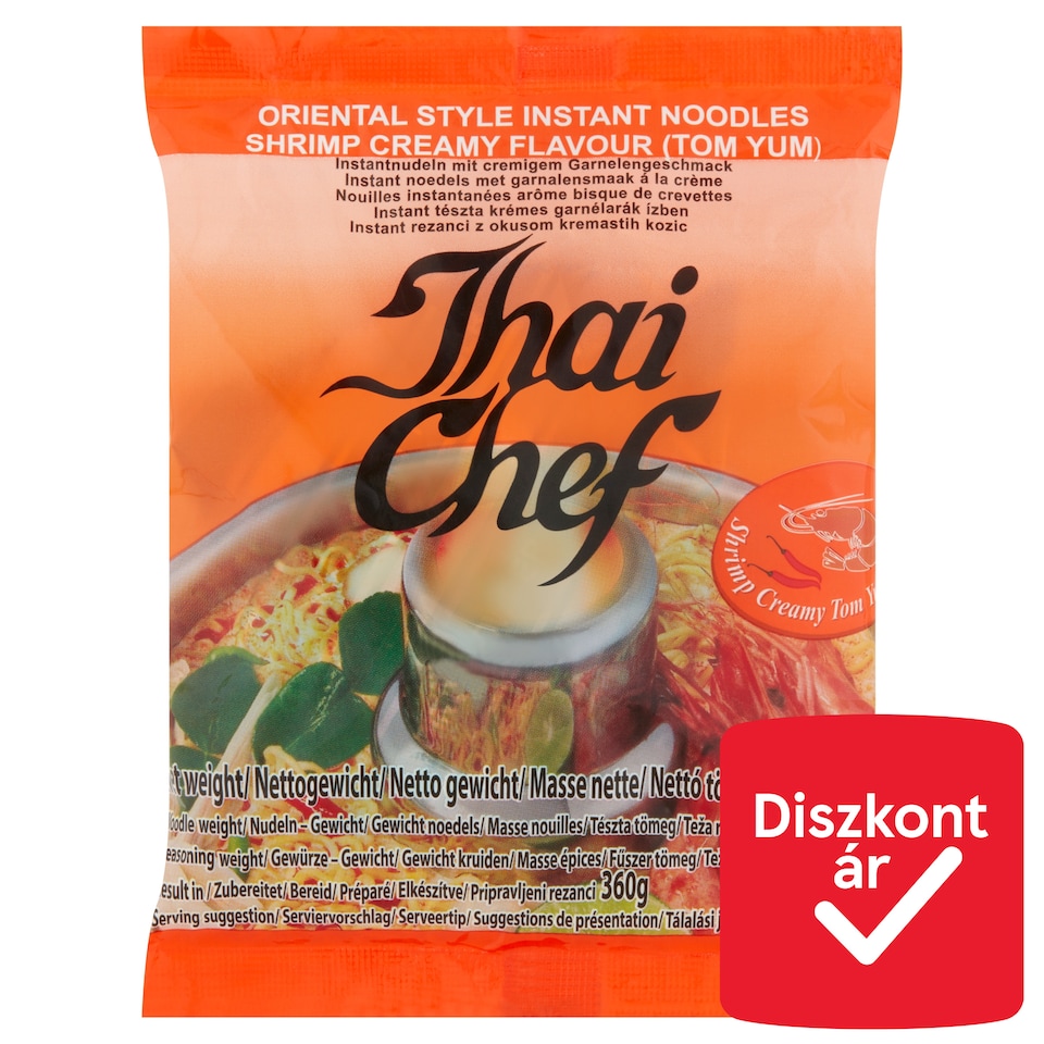image 1 of Thai Chef Oriental Style Instant Noodles Shrimp Creamy Flavour 360 g