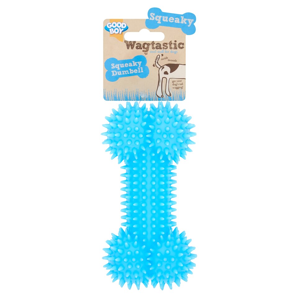 image 1 of Wagtastic Squeaky Dumbell Dog Toy