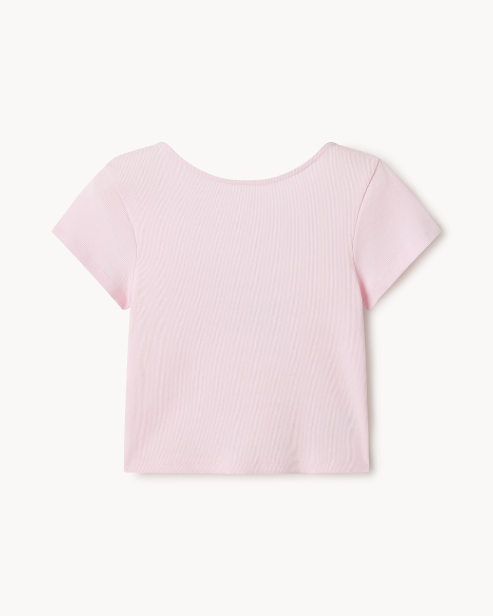 image 1 of OH ME OH MY Cotton Rich Cropped T-Shirt in Pink