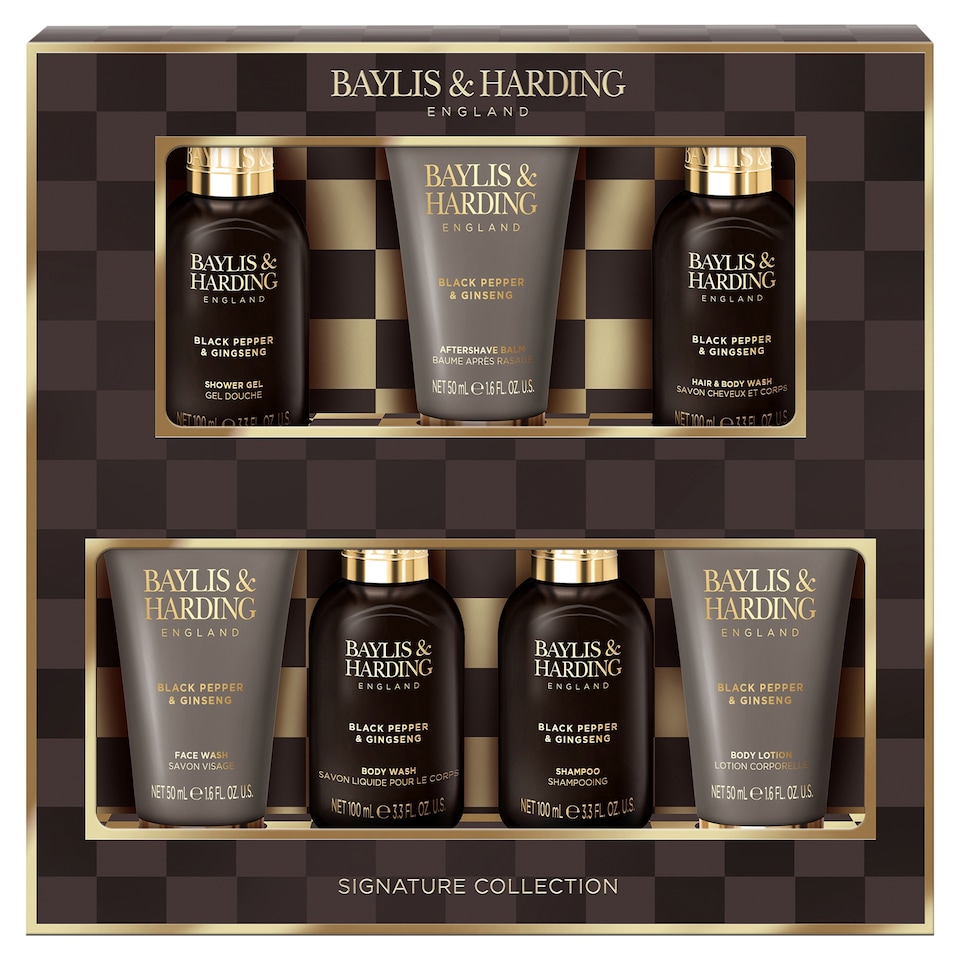 image 1 of Baylis & Harding Black Pepper & Ginseng Men's Bathing 7 Piece Set