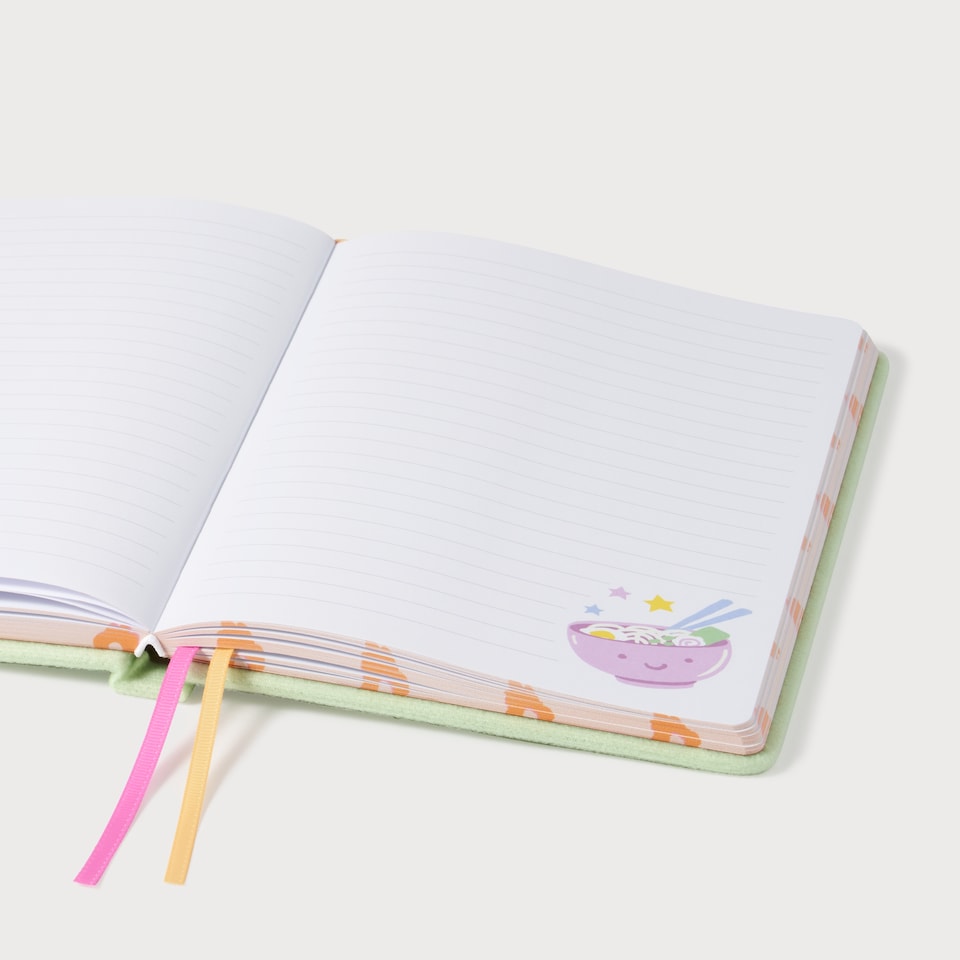 image 1 of Paperchase Cats A5 Fabric Badge Notebook