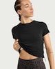 image 2 of F&F Active EVERYHOUR Ruched Side T-Shirt in Black