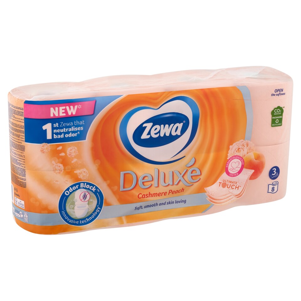 image 1 of Zewa Deluxe Cashmere Peach Toilet Paper 3 Ply 8 Rolls