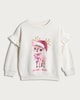 image 4 of F&F Girls Cotton Rich Rudolf's Bestie Slogan Sweatshirt in Cream