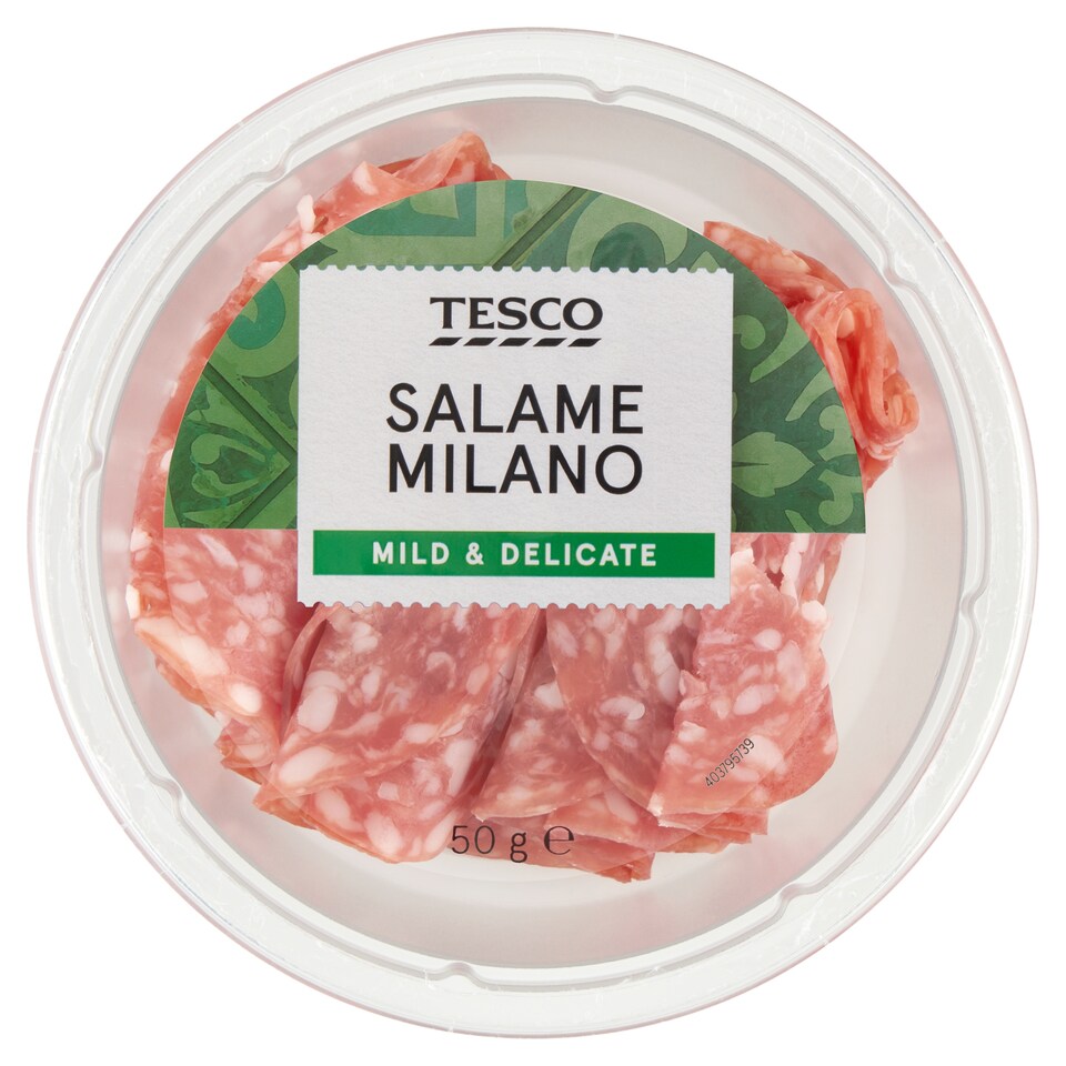 Tesco Salame Milano szeletelt szárításos érleléssel készült penészmentes szalámi 50 g 