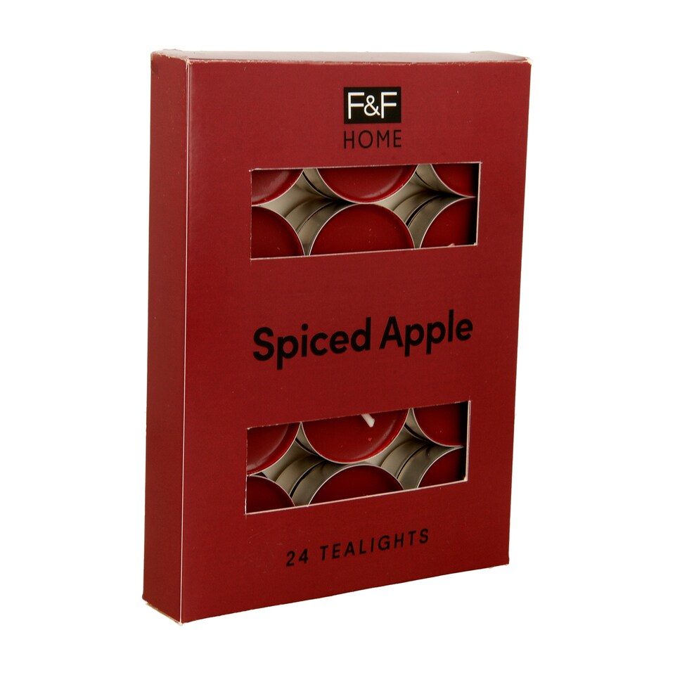 F&F Home Scented Tealights Spiced Apple 24 Pack 