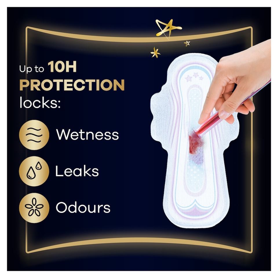 image 1 of Always Ultra Secure Night Sanitary Towels with Wings Size 4 16 Pack