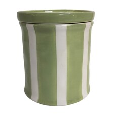  F&F Home Lime Striped Lidded Candle 150g