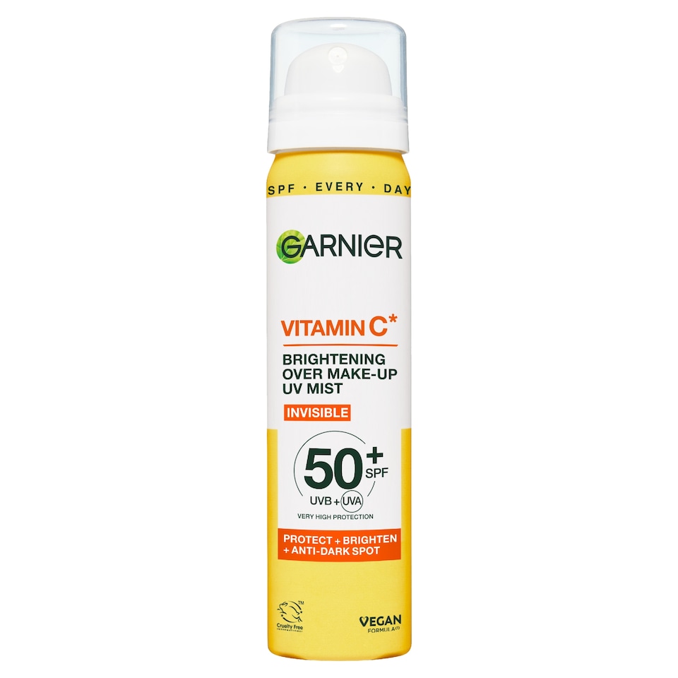 image 1 of Garnier Skin Active Vitamin C Over Make-up UV Mist Invisible SPF50+ 75ml