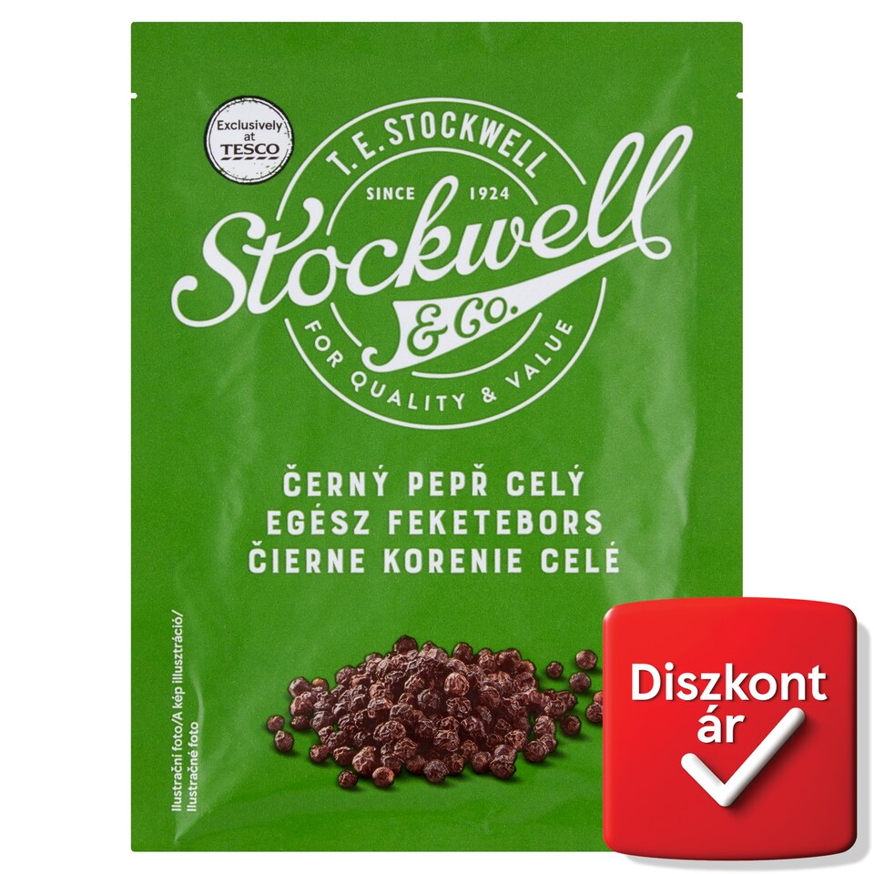 Stockwell & Co. szárított, egész feketebors 14 g