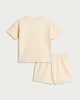 image 2 of F&F Baby 2-Pack Textured Top and Shorts Set in Cream