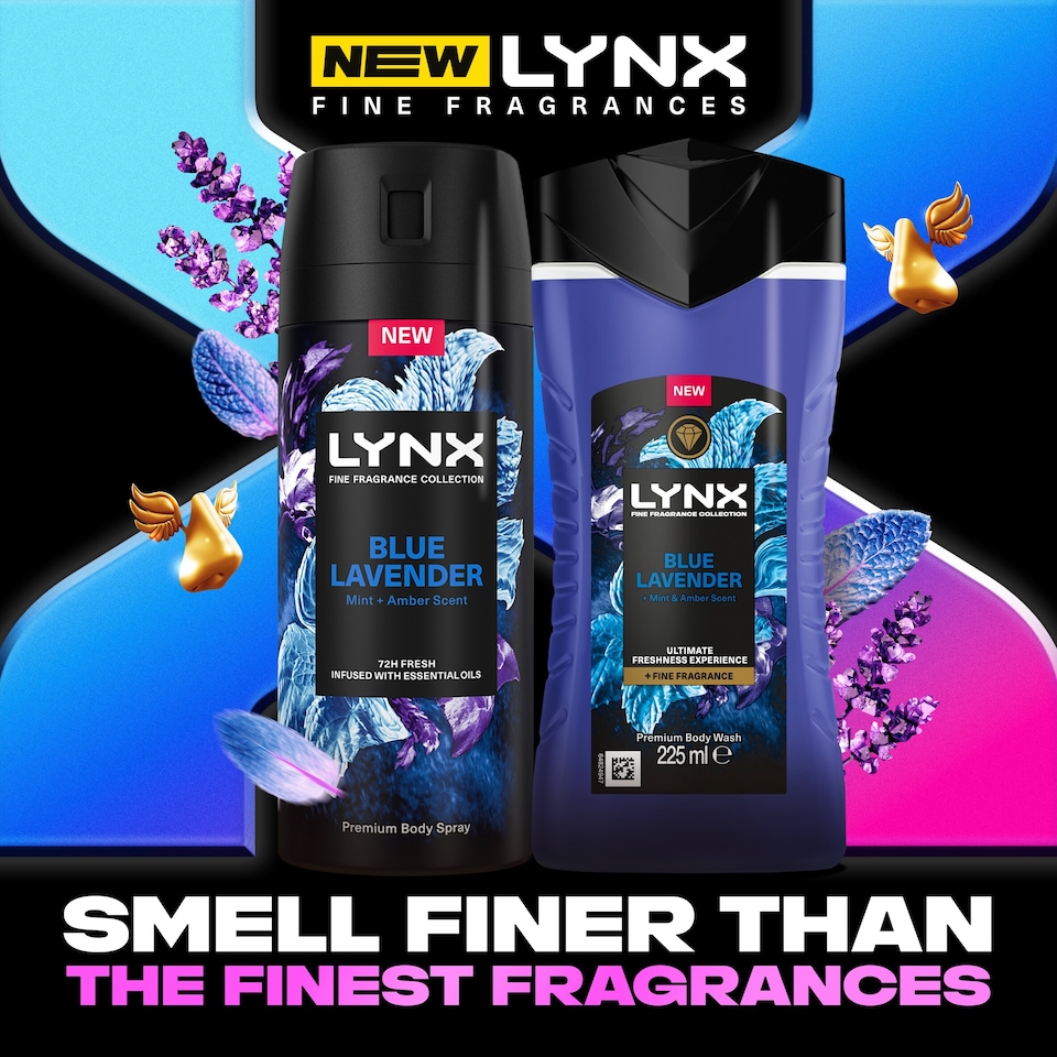 image 1 of Lynx Fine Fragrance Duo Blue Lavender Bodyspray & Bodywash Gift Set