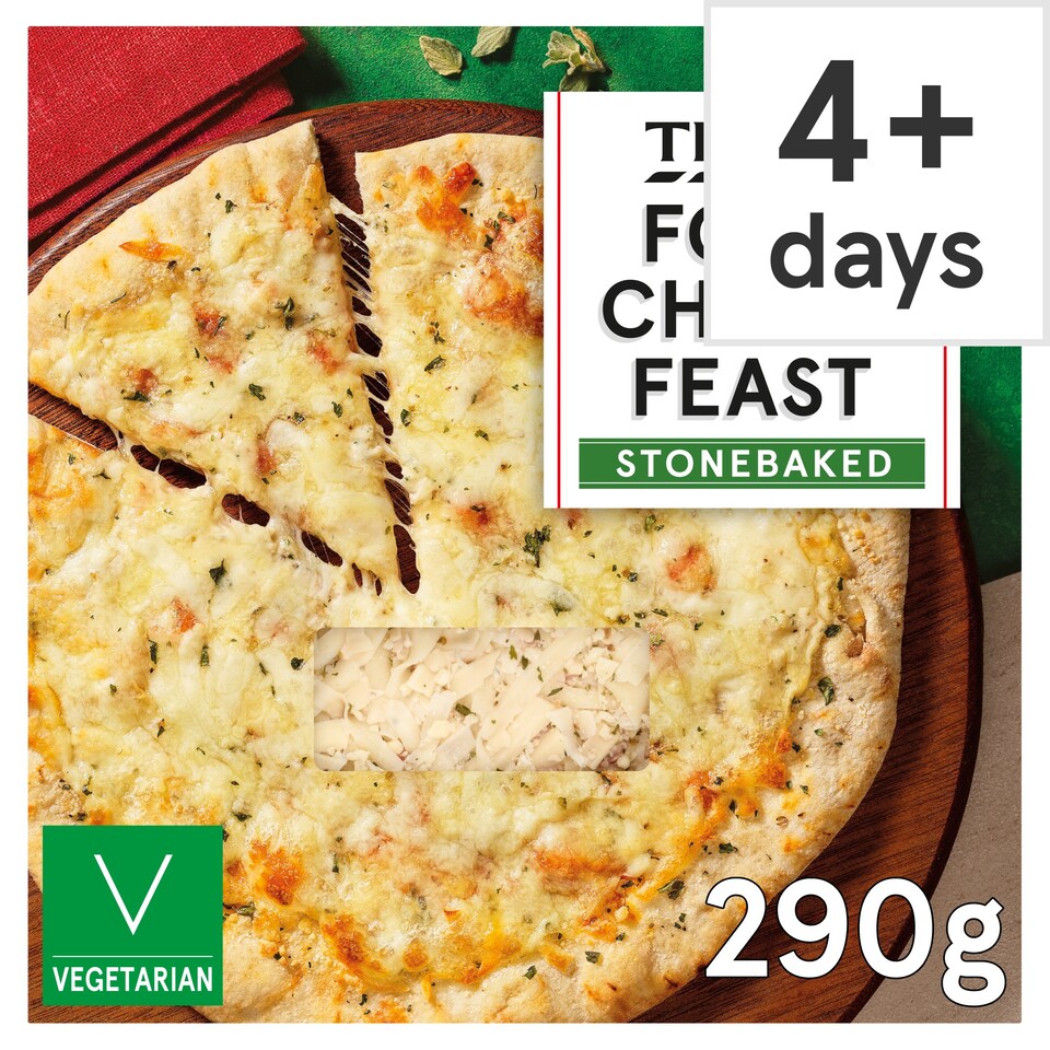 Tesco Stonebaked Four Cheese Feast Pizza 290g