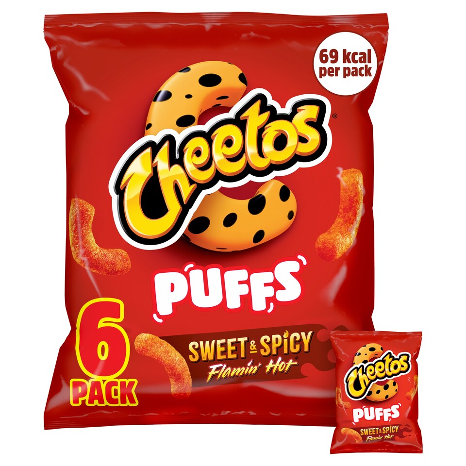 image 1 of Cheetos Puffs Flamin' Hot Multipack Snacks 6x13g