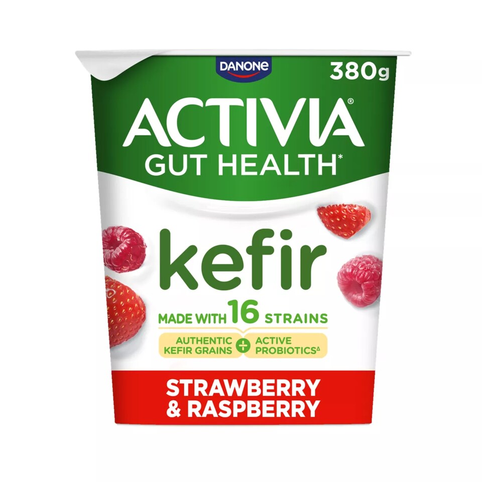 image 1 of Activia Kefir Strawberry & Raspberry Gut Health Yogurt 380g
