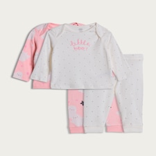 F&F Baby 2-Pack Pure Cotton Ghost Print Pyjamas in Pink