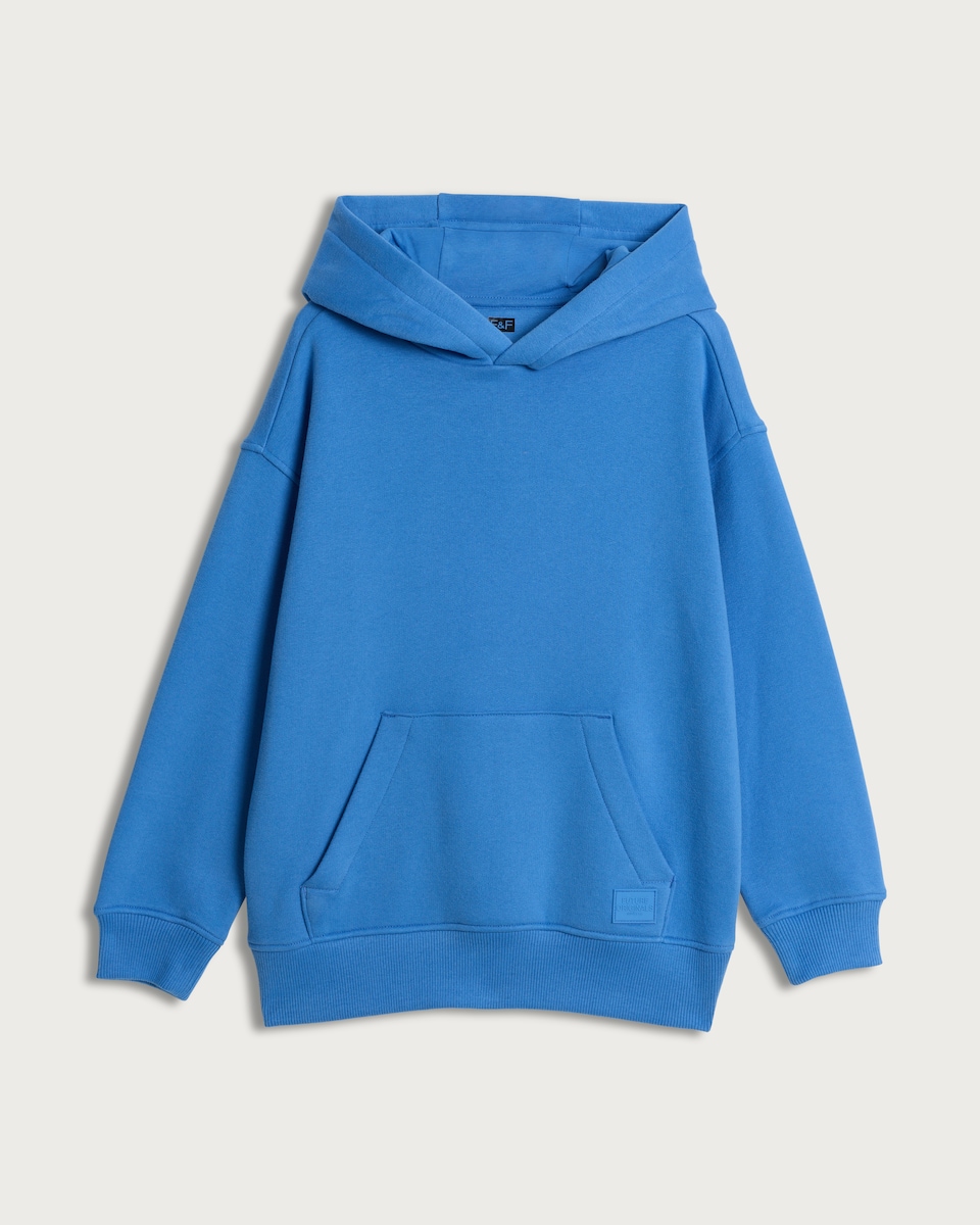 image 1 of F&F Boys Cotton Rich Hoodie in Blue