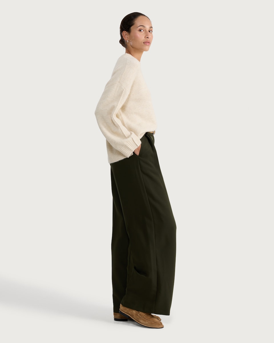 image 1 of F&F Seam Detail Jumper with Alpaca in Mink