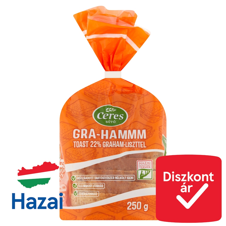 Ceres Gra-Hammm toast 22% Graham-liszttel 250 g  1. kép