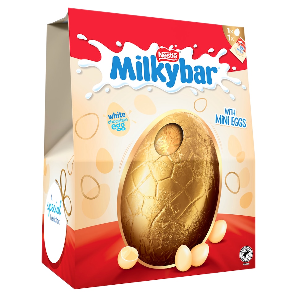 image 1 of Milkybar White Chocolate Mini Eggs Giant Easter Egg 230g