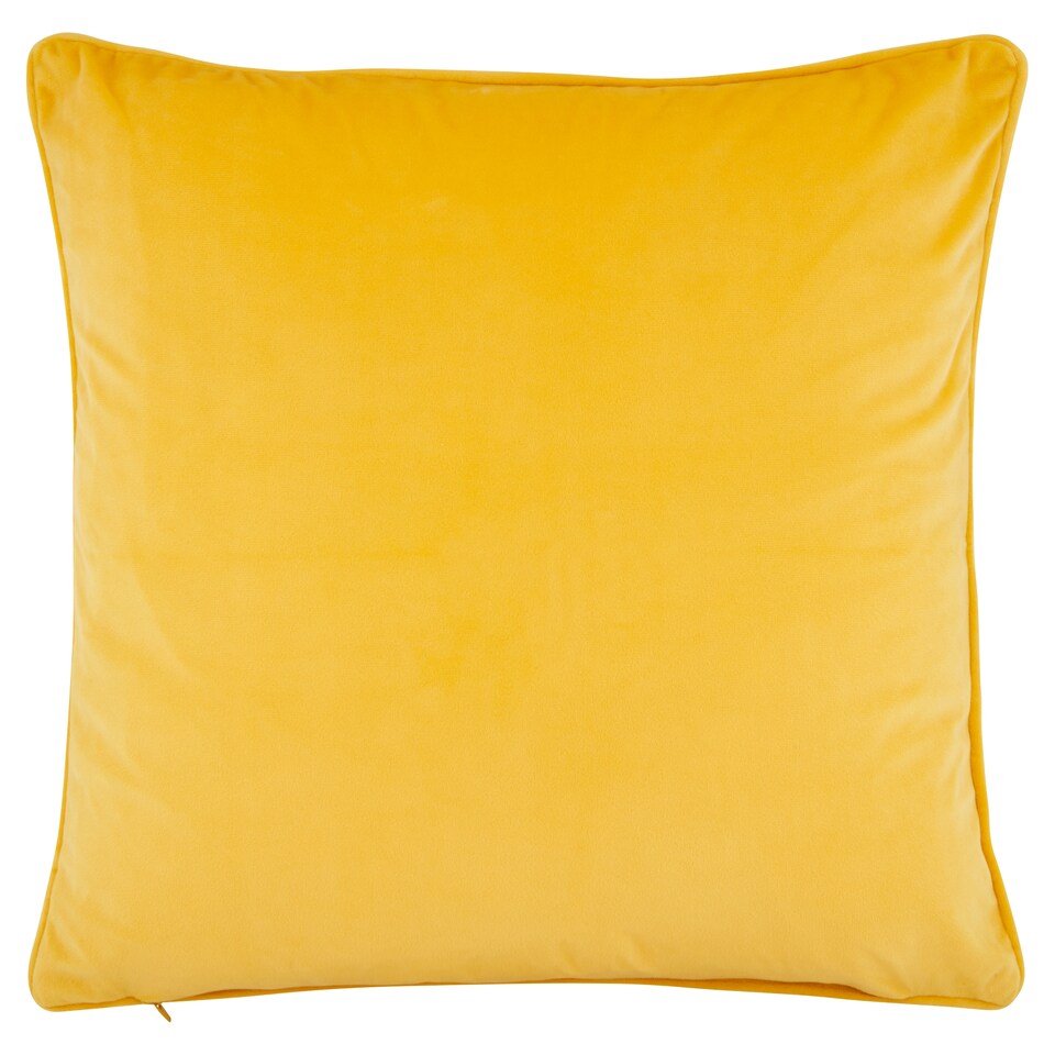 image 1 of Tesco Velour Cushion Yellow