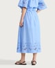 image 3 of F&F Pure Cotton Broderie Cut Out Midi Co-ord Skirt in Blue