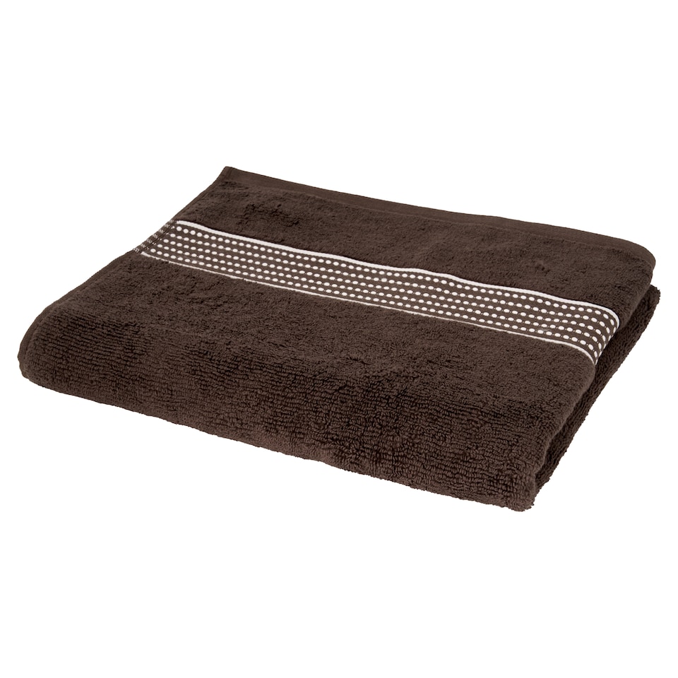 F&F Home Brown Stitch Border Bath Sheet Towel