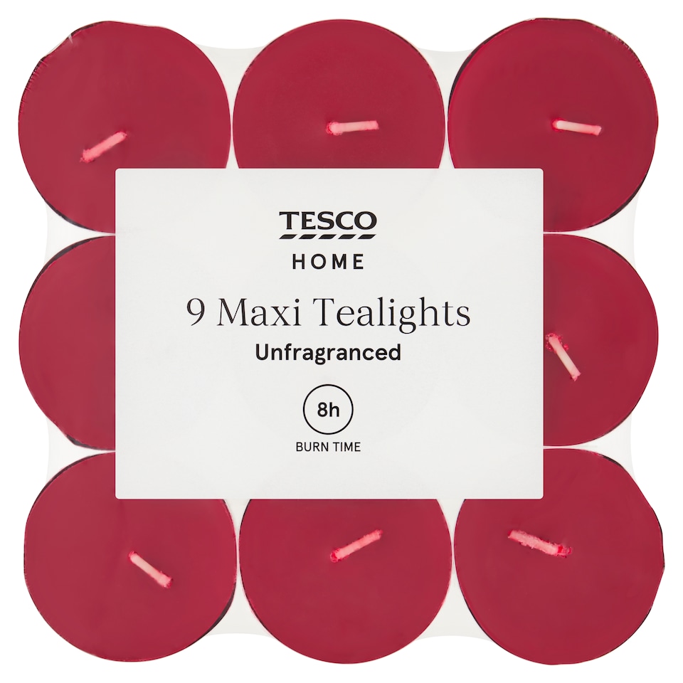 Tesco Home Maxi Tealights 9 pcs