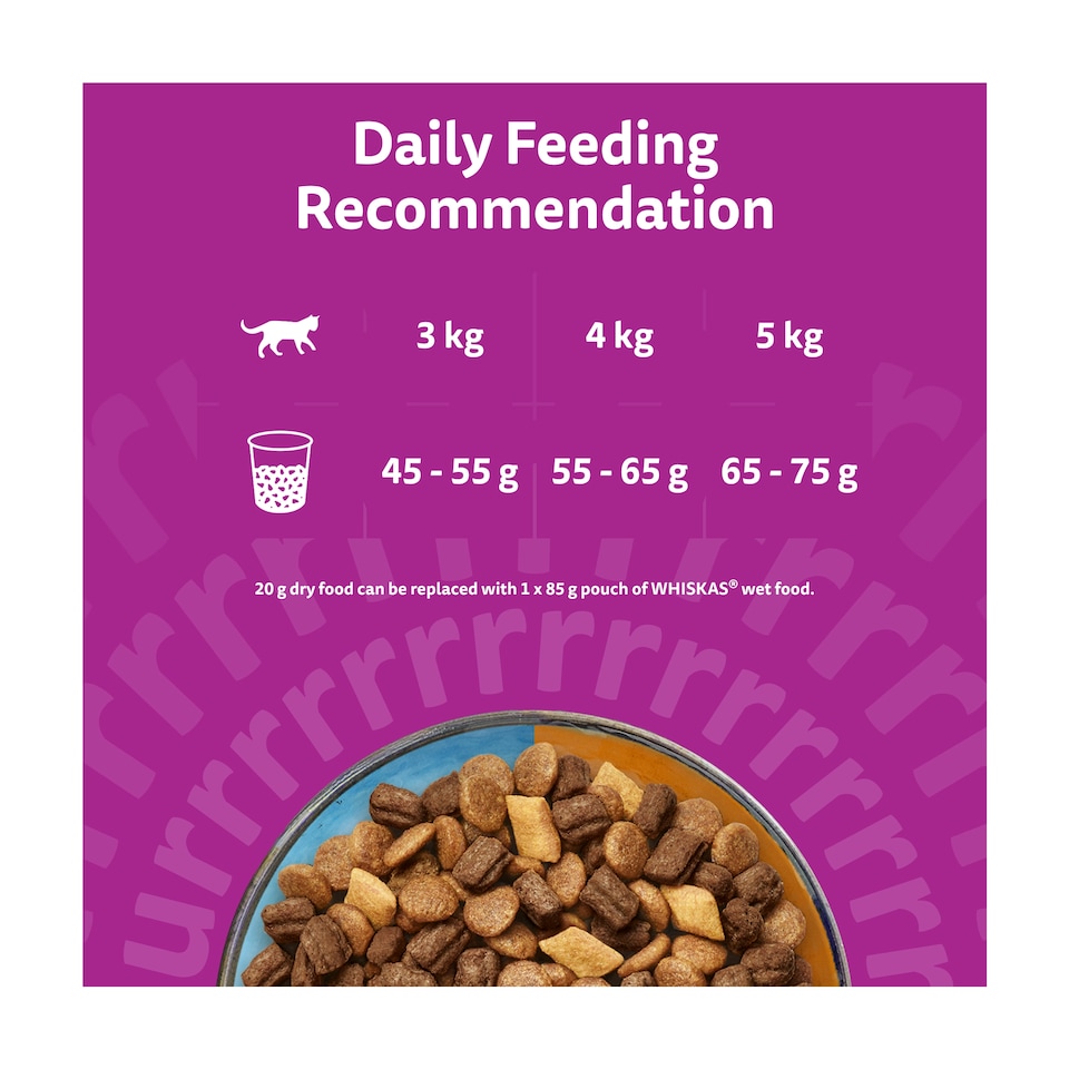 image 1 of WHISKAS DUO 1+ Years Cat Complete Dry with Surf & Turf Tuna and Chicken 800g