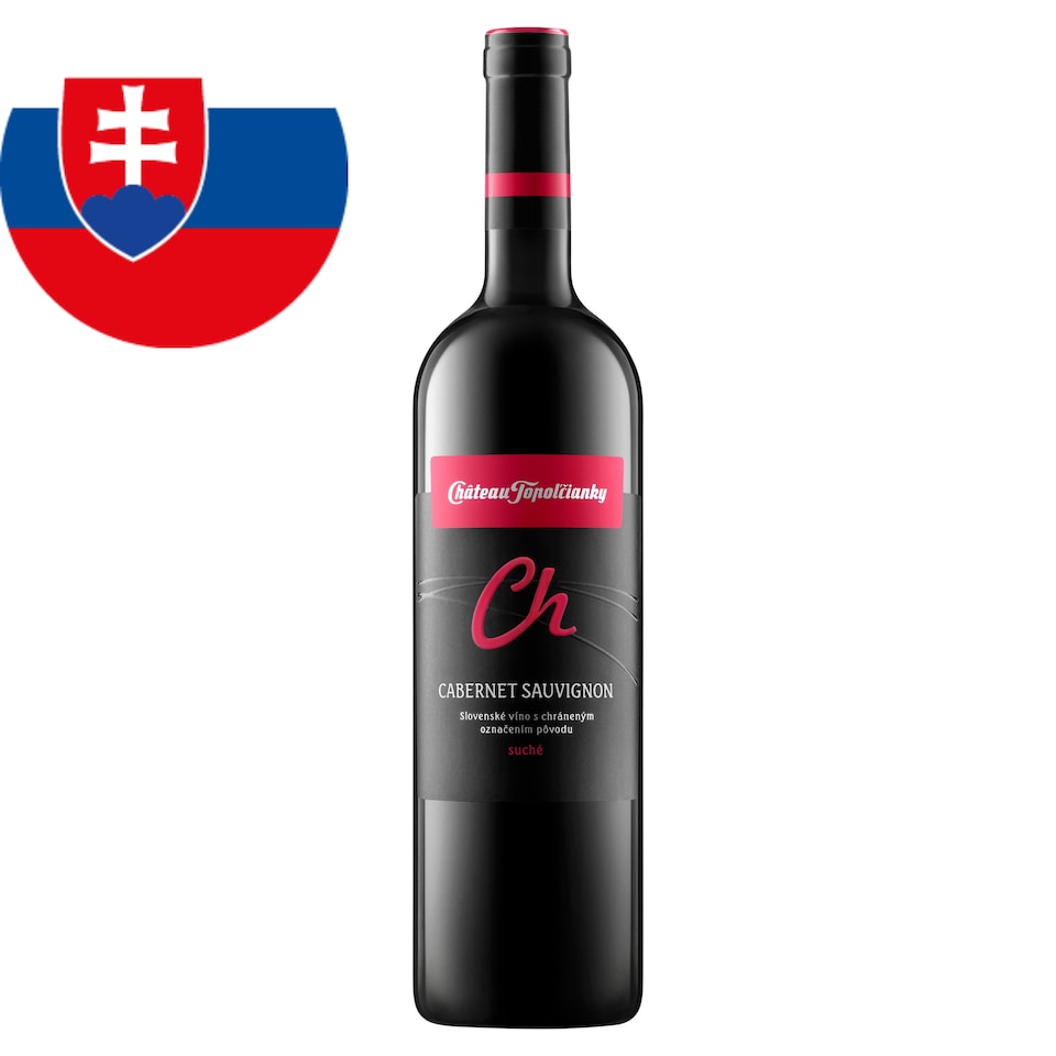 Château Topoľčianky Cabernet Sauvignon slovenské akostné odrodové víno CH.O.P. červené suché 0,75 l