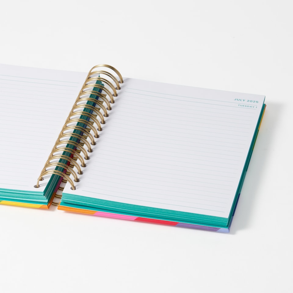 image 1 of Paperchase A5 2025 DTV Rainbow Stripe Diary