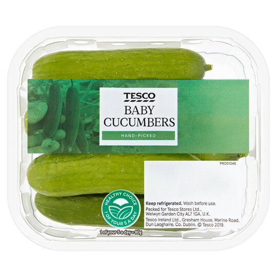 Tesco Baby Cucumbers 200G Tesco Groceries